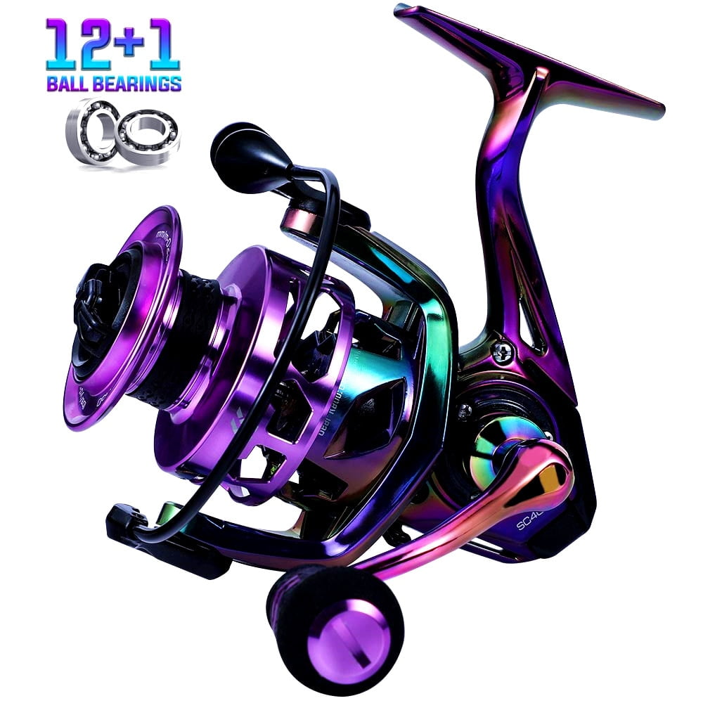 Super Polymer Grips for Freshwater or Saltwater Spinning Reel Sougayilang Spinning Fishing Reel 6.0:1 Gear Ratio Graphite Frame 12+1 BB Colorful Fishing Reels with 25 lbs Carbon Drag