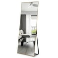 thumbnail image 2 of NeuType Full Length Floor Mirror Rectangular Gold 65"x22", 2 of 6