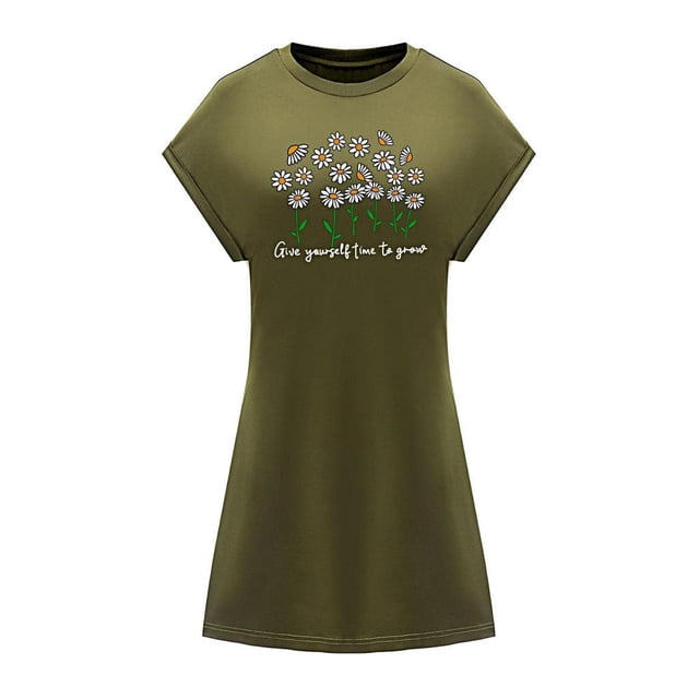 Vestido corto de verano para mujer, hasta la , elegante vestido con cuello redondo para viajes de vacaciones S