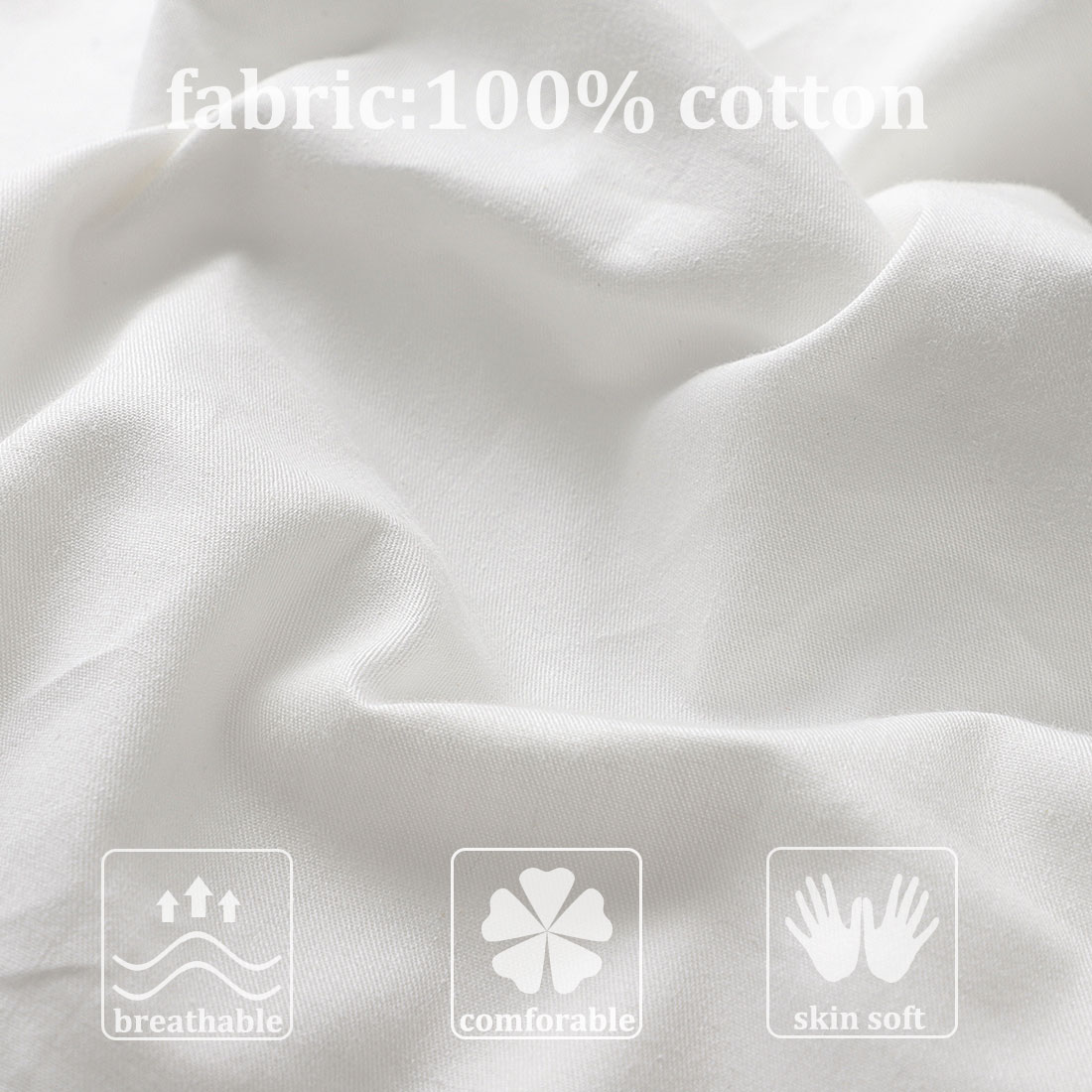 Unique Bargains 300TC Cotton Body Pillow Cover Case, 21" x 55"