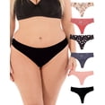 thumbnail image 2 of B2BODY Women's Floral Lace Back Thong Underwear Seamless No Show Underwear Small to Plus Sizes, 2 of 5