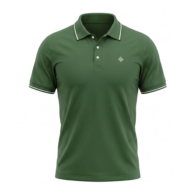 Playera Polo Pique George para Hombre Manga Corta Verde Talla G