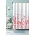 thumbnail image 3 of Peachy and Grey Shower Curtain, Watercolor Floral Bathroom Curtain Pink and White Cute Shower Curtains 72×72 inches, 3 of 6