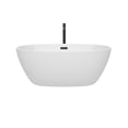 thumbnail image 2 of Juno 59 Inch Freestanding Bathtub in White with Floor Mounted Faucet, Drain and Overflow Trim in Matte Black, 2 of 5