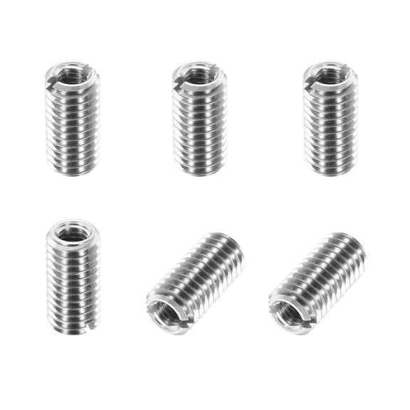 Thread Adapters Sleeve Reducing Nut, 6Pcs M8x1.25 Male to M5x0.8 Female Repairing Insert Nut Screw Reducer Conversion 303 Stainless Steel Fastener 15mm