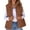 Dark Brown, variant on Women Fall Fashion Sleeveless Vest Winter Cropped Outerwear Warm Puffy Stand-Up Collar Down Cream White S