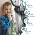 thumbnail image 3 of Blackout Kids Curtains,Highland Cow with Green Wreath Childrens Insulated Curtains Set Of 2,Bedroom Essentials,Toddler Room Decor 42x54in(106x137cm), 3 of 4