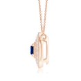 thumbnail image 2 of Angara Natural 0.22 Ct. Blue Sapphire with Diamond Halo Pendant Necklace in 14K Rose Gold for Women with 18 Inch Cable Chain, 2 of 8