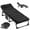 black cot w double-sided pad, variant on MOPHOTO 5-Position Folding Lounge Chair, Portable Outdoor Folding Chaise Lounge Chair for Sun Tanning, Folding Cot, Perfect for Pool Beach Patio Sunbathing