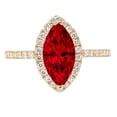 thumbnail image 7 of Halo Engagement Ring for Women - 2.38ct Natural Garnet in 14K Yellow Gold Promise Ring, 7 of 7