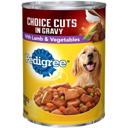 (12 Pack) PEDIGREE CHOICE CUTS in Gravy Lamb and Vegetable Flavor Adult Canned Wet Dog Food, 22 oz.