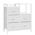 thumbnail image 2 of Kojooin 5 Drawer Mobile File Cabinet with Open Shelf, Rolling Printer Stand and Fabric Filing Drawers, Fits A4 or Letter Size Files, 2 of 8