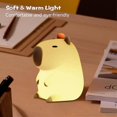 thumbnail image 2 of Lámpara de noche Capibara, lámpara portátil de silicona recargable por USB con forma de animal, linda lámpara táctil con forma de capibara para dormitorio, sala de estar y mesita de noche., 2 of 4