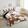 thumbnail image 3 of Manfei Cowboy Tribal Queen Comforter Set,Retro Rustic Horseshoe Bedding Sets,Cute Cow Pattern Bedding Comforter Set For Boys Teens,Breathable Home Decor Reversible,3-Piece, 3 of 8