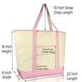 thumbnail image 5 of DALIX Reusable Grocery Tote Bag Cotton Canvas Meats and Vegetables Set in Pink, 5 of 7