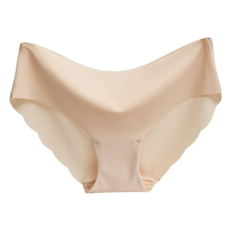 

harmtty Summer Women Panties Ice Silk Seamless Low Waist Briefs Underwear L