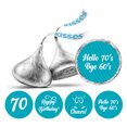 thumbnail image 1 of Darling Souvenir chocolate Labels DIY 190 Pcs Cheers 70th Birthday Theme Stickers-Turquoise Blue, 1 of 2