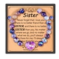 thumbnail image 2 of Kripyery Love Heart Faux Opal Bracelet 8mm Purple Stone Bead Adjustable Handmade Braided Rope Women Girls Granddaughter Daughter Niece Sister Birthday Gift, 2 of 8