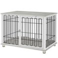 thumbnail image 1 of Dog Crate Furniture with Washable Cushion, Adjustable Feet for Medium Dogs, Indoor Use, Grey, 1 of 6
