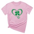 thumbnail image 5 of Puntoco Short Sleeve Women Tops 2025,Womens St Patrick'S Day T-Shirt Love Heart Shirts Short Sleeve Valentine'S Day Crewneck Colorful Heart Graphic Tees Tops Pink 4(S), 5 of 6
