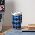 thumbnail image 6 of 12oz Conical Thermal Insulation Cup 4.9×3.2in With Straw No Odor Insulation Effect Is Good For Party Camping Picnic Travel Argyle Plaid Doderblue_2, 6 of 7