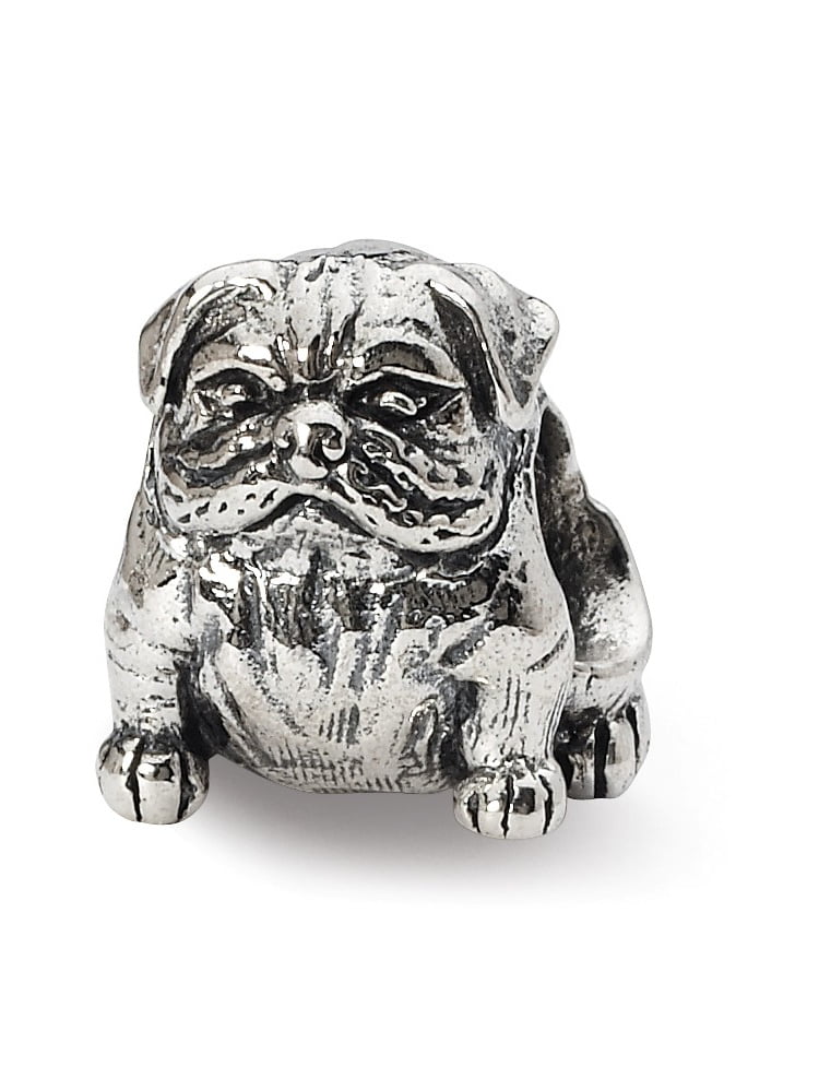 Fashion 925 Sterling Silver Pendant Bulldog Dog Charm For Women Bracelet Jewelry 