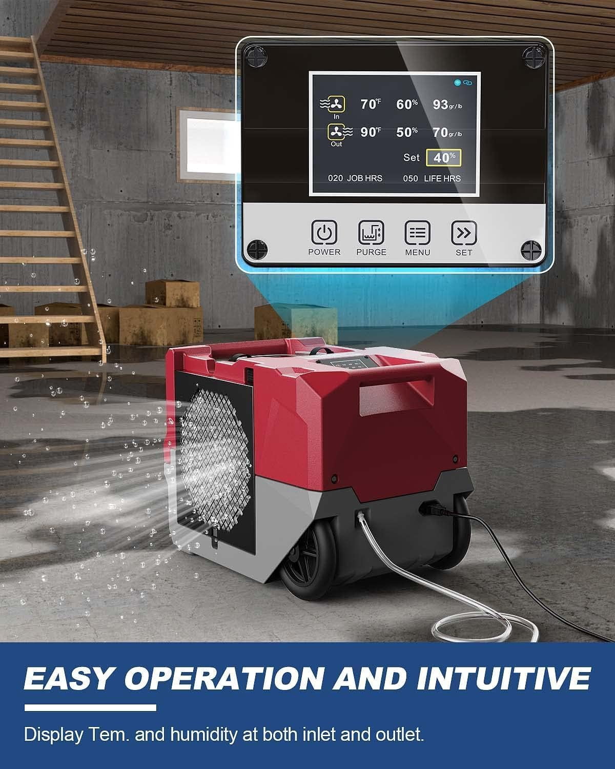 ALORAIR  Commercial Dehumidifiers, 264 PPD Performance Industrial Dehumidifier with Pump, Compact, Portable Industrial dehumidifier for Water Damage Restoration, Up to 3000 Sq.Ft ,SLGR Dehumidifiers