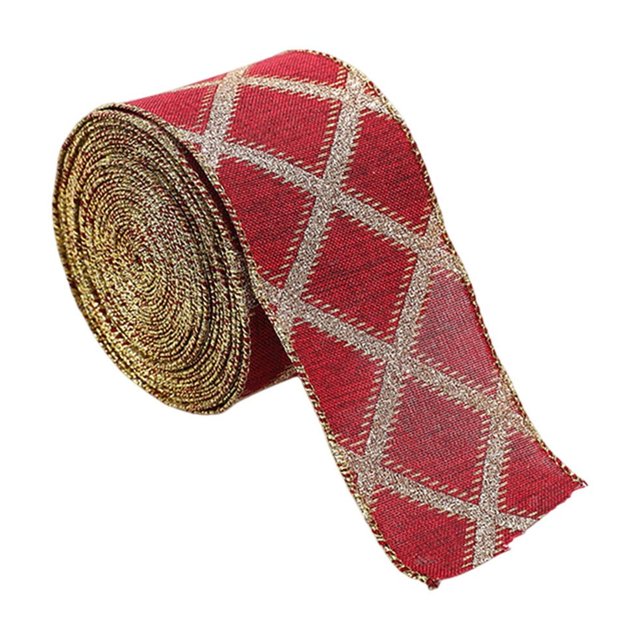 Ribbon for Gift Wrapping Christmas Decorative Gift Ribbon Roll Christmas Metal Ribbon Christmas Ribbon Gift Packaging Ribbon Christmas Crafts Packaging Decorative Gift Ribbon Christmas Ribbon Wired