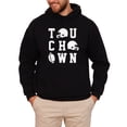 thumbnail image 3 of Touchdown Football Hoodie Distressed Game Day Tailgate Pullover Sweatshirt, Black, M, 3 of 8