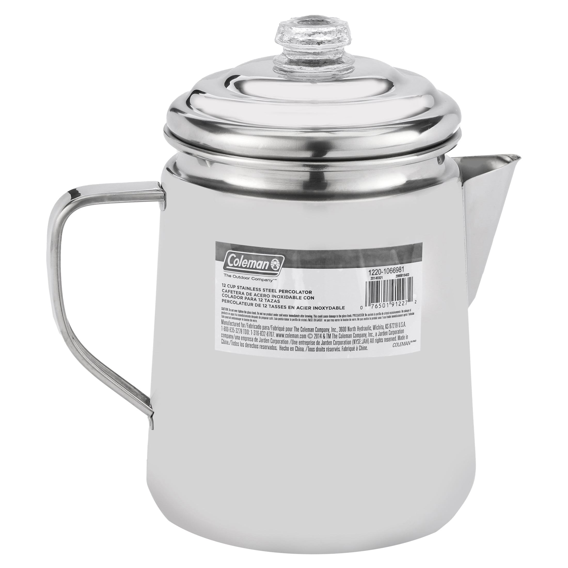 Coleman 12 cup stainless steel percolator hotsell
