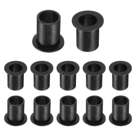 12pcs Flanged Sleeve Bearings Plastic Bushings ID 13mm x OD 16.1mm x Length 22.1mm Nylon Bushings, Black