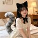 thumbnail image 5 of Conjunto de orejas y cola de gato, disfraz de animal para cosplay, ideal para fiestas, juegos de rol y espectáculos de máscaras. Gris, 5 of 7