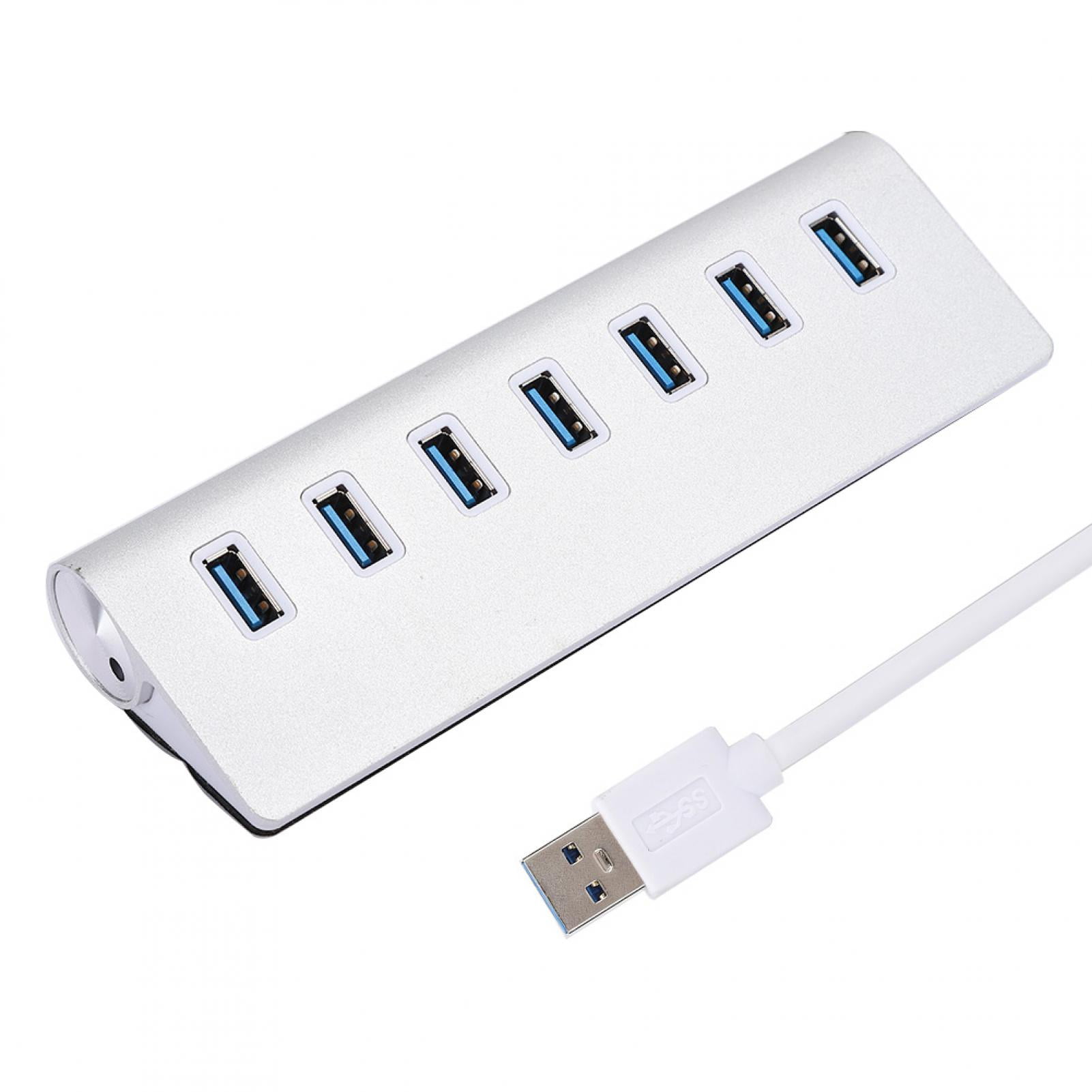 Aluminum Alloy 7-in-1 USB 3.0 Splitter Hub Docking Station for Notebook Computers