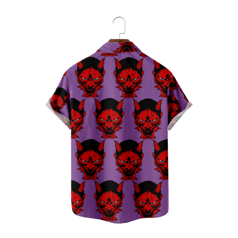 Demon Hawaiian Shirt in Pink 