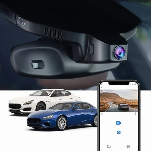 Fitcamx 4K Dash Cam Suitable for Maserati Quattroporte Ghibli GT S Q4 Gransport 2017 - 2021, OEM Look, Plug & Play, Parking Mode, 64GB Card