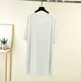 thumbnail image 4 of Night Gowns for Women Plus Size Short Sleeve Nightgown for Women Round Neck Loose Breathable Sleep Dress Summer Soft Comfy Home Nightshirt White One Size, 4 of 5