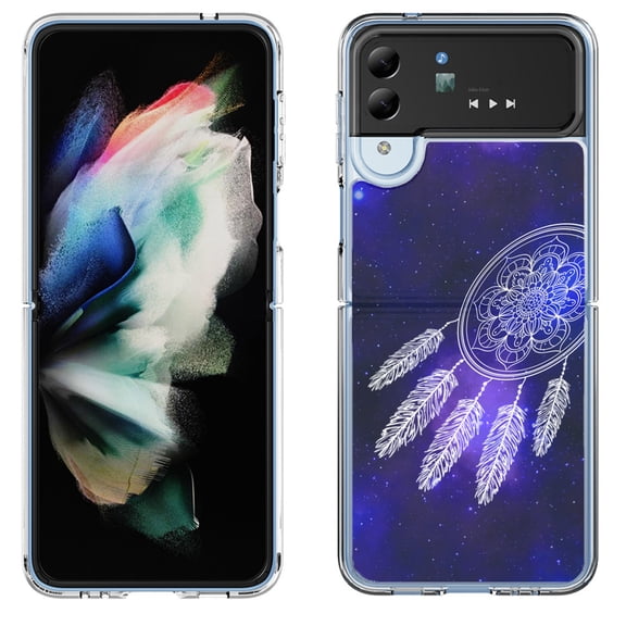 Shockproof Bumper Phone Case for Samsung Galaxy Z Flip 4 5G, by OneToughShield ® - Dream Catcher