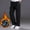 32#Black, variant on Mens Cargo Pants Elastic Waist Casual Jogger Yoga Pants Fashion Casual Solid Color Cargo Zipper Pockets Elastic Waist Full Length Pants