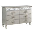thumbnail image 1 of ACME Commode en Bois 6 Tiroirs Varian avec Incrustation Miroir en Argent, 1 of 6