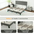 thumbnail image 3 of YYAo Bed Frame,Bedroom Bed Frame,King Size Modern Linen Bed Frame with Adjustable Headboard-Gray, 3 of 11