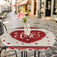 thumbnail image 4 of Red Valentine's Day Fitted Tablecloth with Elastic Edged, Round Table Cloth for Dining Table, Love Heart Roses Romantic Rustic Waterproof Oil Proof Table Cover for Indoor Outdoor 36"-44", 4 of 8