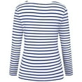 thumbnail image 4 of WXLWZYWL Womens Striped Shirt Boat Neck Tops Nautical Loose Fit Tshirt Classic-Fit Long-Sleeve Crewneck T-Shirt (Available in Plus Size), 4 of 4