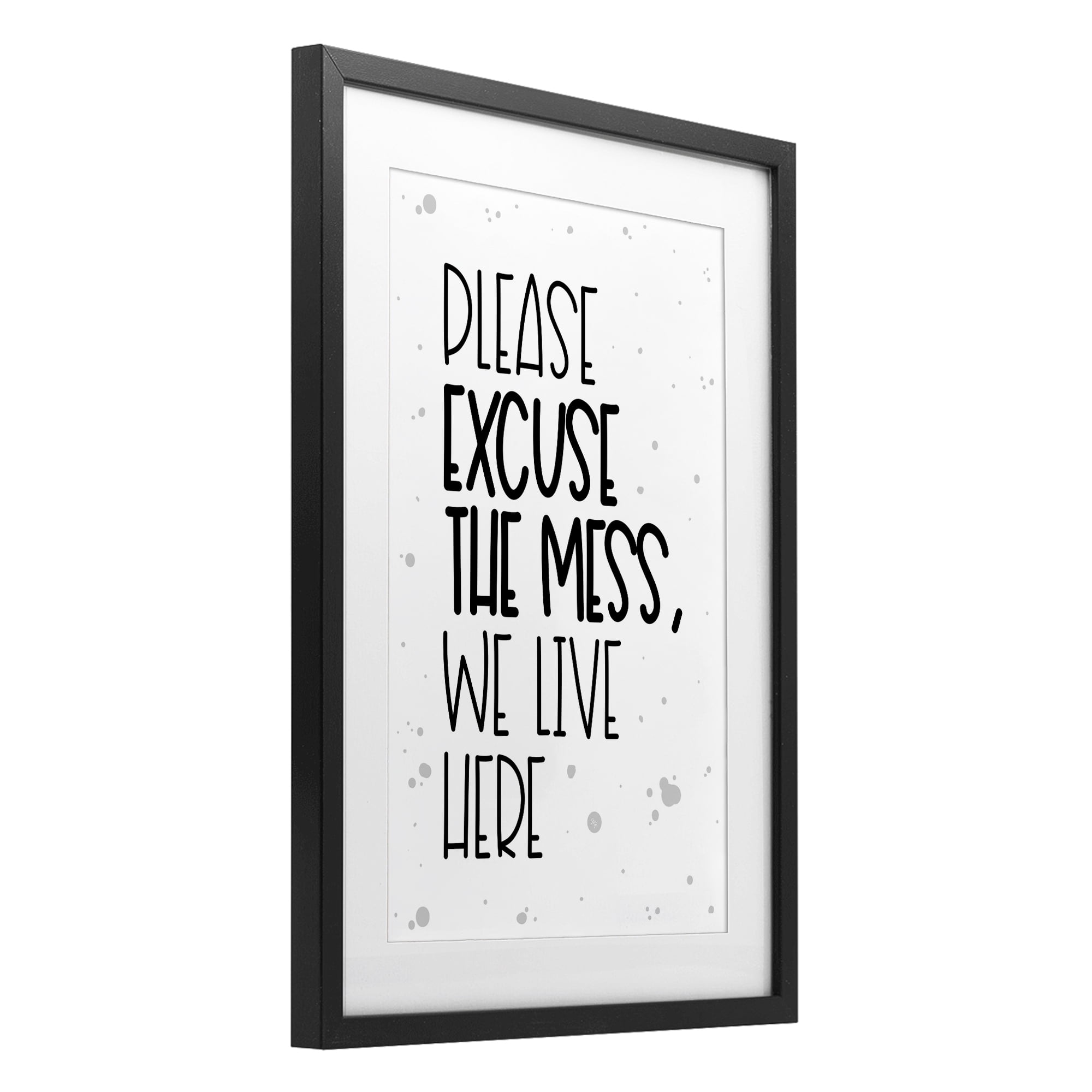 Stupell Industries Excuse the Mess Bold Black Framed Print Under Glass, design by Martina Pavlova