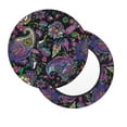 thumbnail image 7 of Bar Stool Covers Round, Purple Green Flower Paisley Bar Stool Cushion Covers Seat Cushion With Elastic Bands, Chairs Covers For Kitchen Dining Room 12-14 Inch, 7 of 7