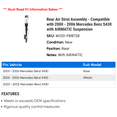 thumbnail image 2 of Rear Air Strut Assembly - Compatible with 2000 - 2006 Mercedes Benz S430 with AIRMATIC Suspension 2001 2002 2003 2004 2005, 2 of 2