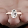 thumbnail image 4 of Cora Jewellery 2.65CT Oval Moissanite Solitaire Engagement Ring For Women, 10K Rose Gold, 4 of 9