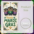 thumbnail image 2 of Tram Pattern Mardi Gras Banner Purple Green Gold Happy Mardi Gras Display Festive Colorful Design Carnival Backdrop for Mardi Gras Party Carnival Celebration New Orleans Event, 2 of 4