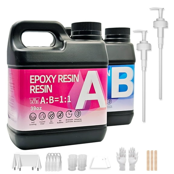 Epoxy Resin Kit 78OZ，Newly Formulated Crystal Clear Epoxy Resin, Strong, Bubble-Free, Anti-Yellowing Art Resin That, Suitable for Casting, DIY, Molds, Jewelry, Easy to Mix 1:1 Ratio