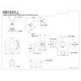 thumbnail image 2 of Kingston Brass KB1631LL Tub and Shower Faucet, Polished Chrome, 2 of 2