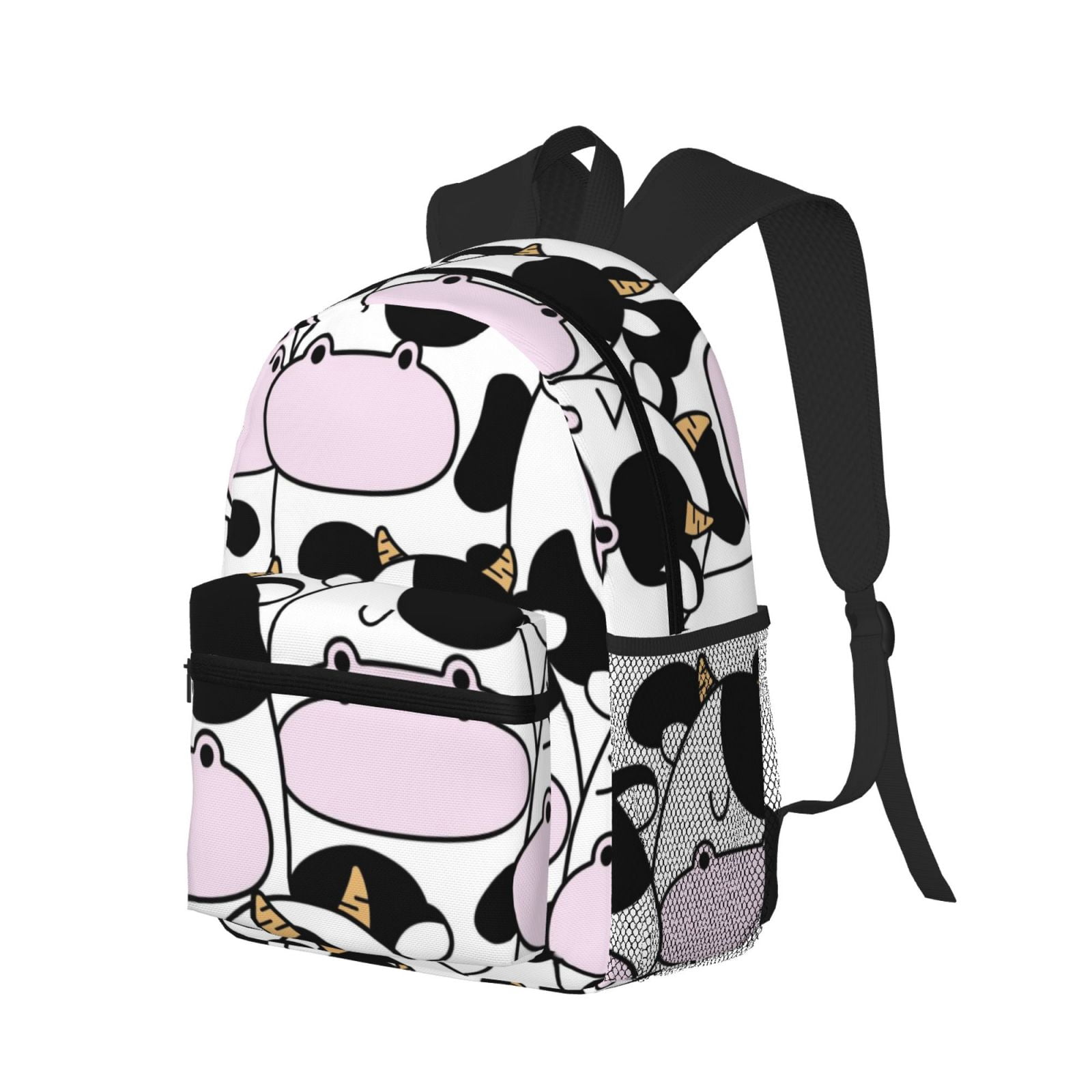 Vsdgher Cute Animal with Cow Print Unisex Large Capacity Bookbag Schoolbag Casual Daypack for High School/College/Teens/Travel/Work